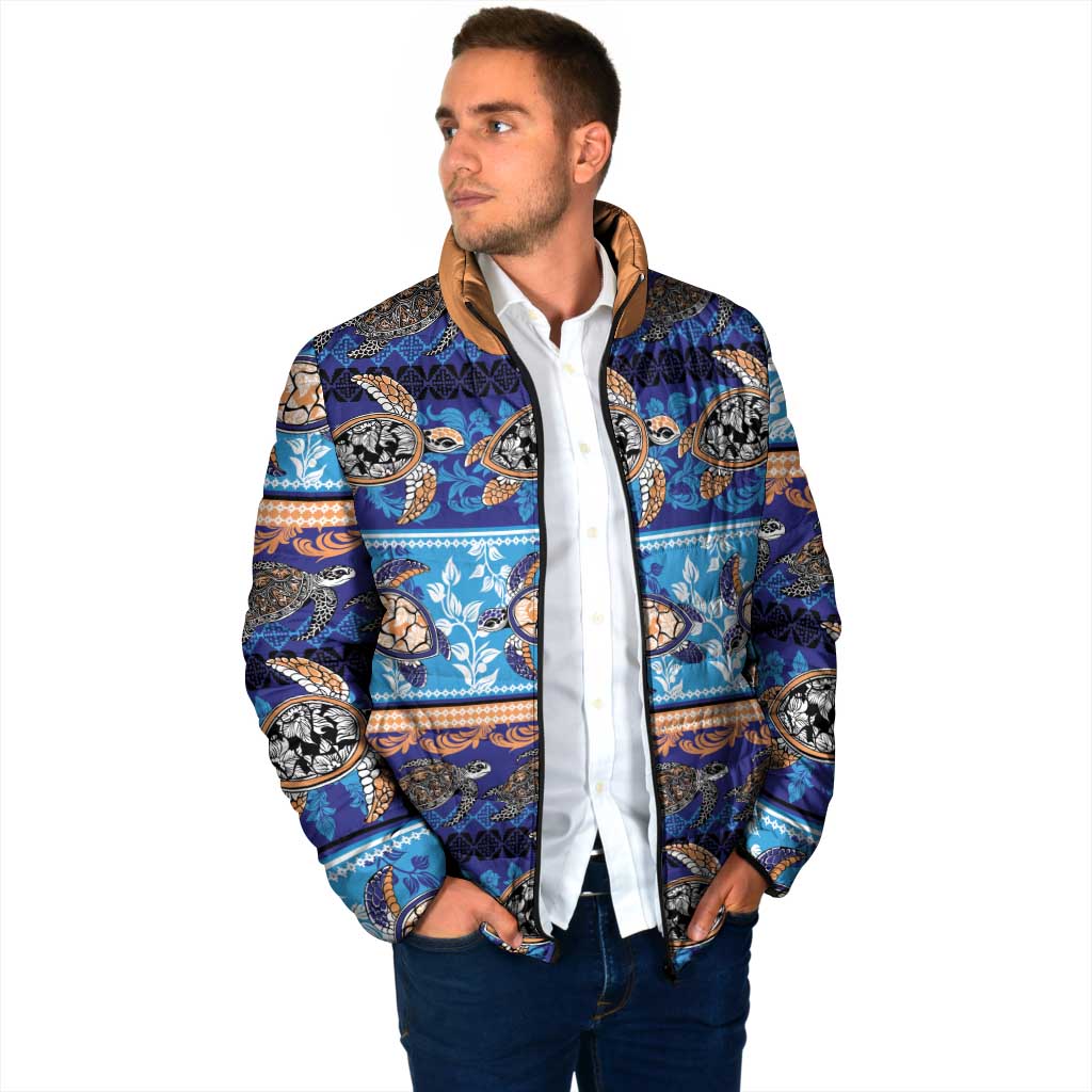 Hawaii Turtles Pattern Special Blue Padded Jacket LT01 - Polynesian Pride