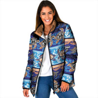 Hawaii Turtles Pattern Special Blue Padded Jacket LT01 Women Blue - Polynesian Pride