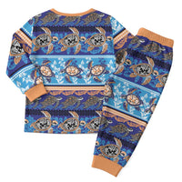 Hawaii Turtles Pattern Special Blue Christmas Pajama Set LT01 - Polynesian Pride