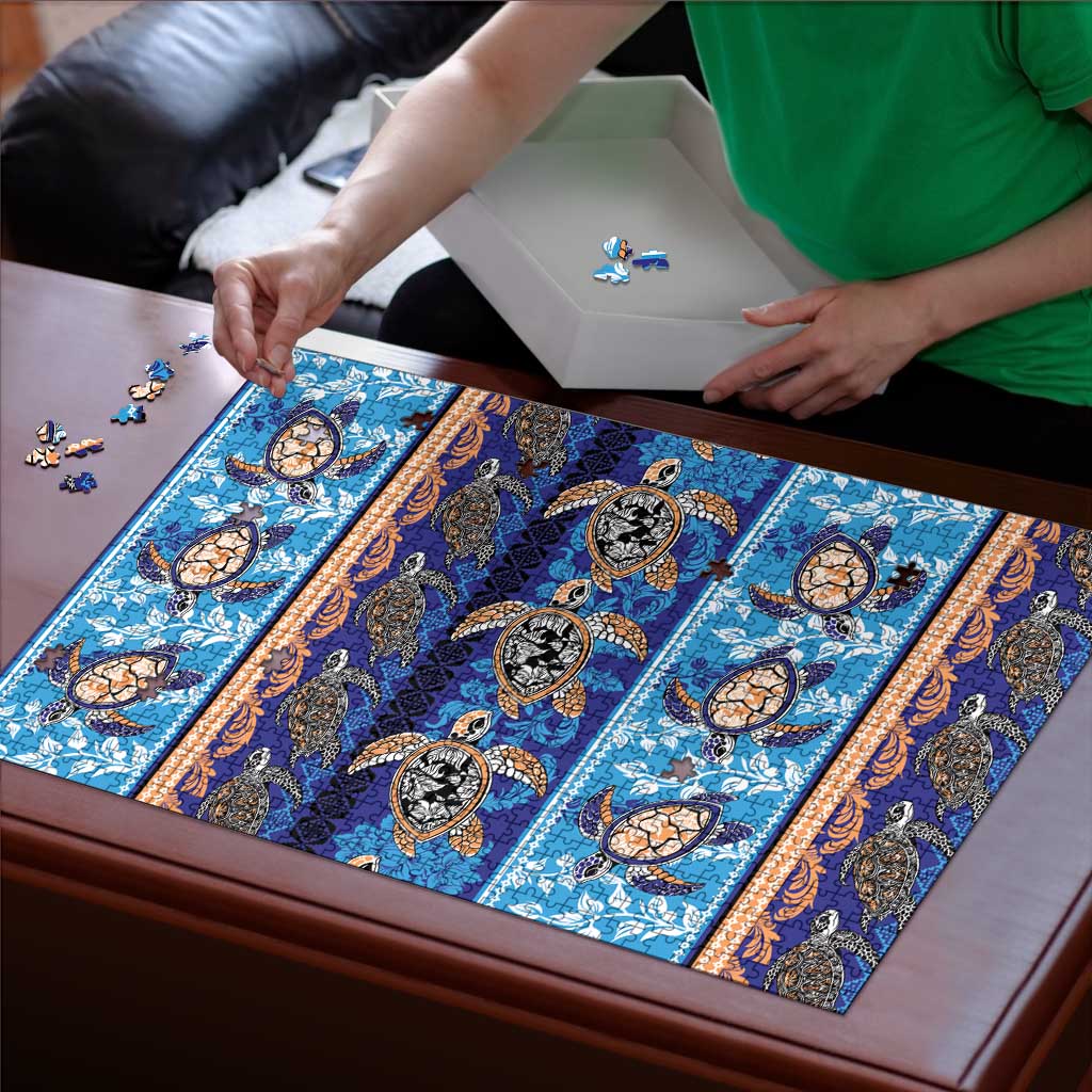 Hawaii Turtles Pattern Special Blue Puzzle - Polynesian Pride