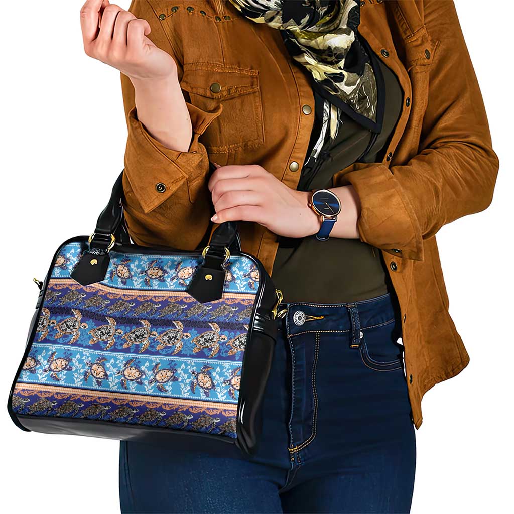 Hawaii Turtles Pattern Special Blue Shoulder Handbag - Polynesian Pride