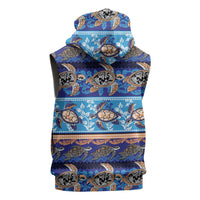 Hawaii Turtles Pattern Special Blue Sleeveless Hoodie LT01 - Polynesian Pride