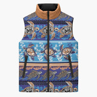 Hawaii Turtles Pattern Special Blue Sleeveless Puffer Jacket LT01 Unisex Blue - Polynesian Pride