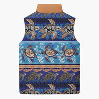 Hawaii Turtles Pattern Special Blue Sleeveless Puffer Jacket LT01 - Polynesian Pride