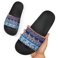 Hawaii Turtles Pattern Special Blue Slide Sandals - Polynesian Pride
