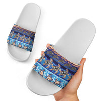 Hawaii Turtles Pattern Special Blue Slide Sandals - Polynesian Pride