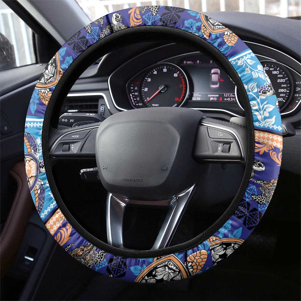 Hawaii Turtles Pattern Special Blue Steering Wheel Cover - Polynesian Pride