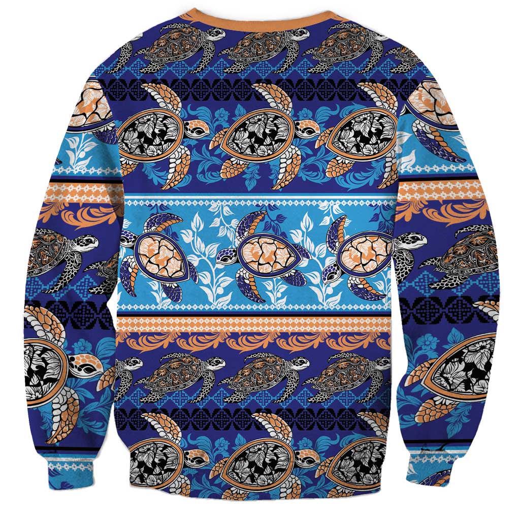 Hawaii Turtles Pattern Special Blue Sweatshirt LT01 - Polynesian Pride