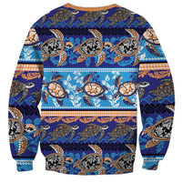 Hawaii Turtles Pattern Special Blue Sweatshirt LT01 - Polynesian Pride