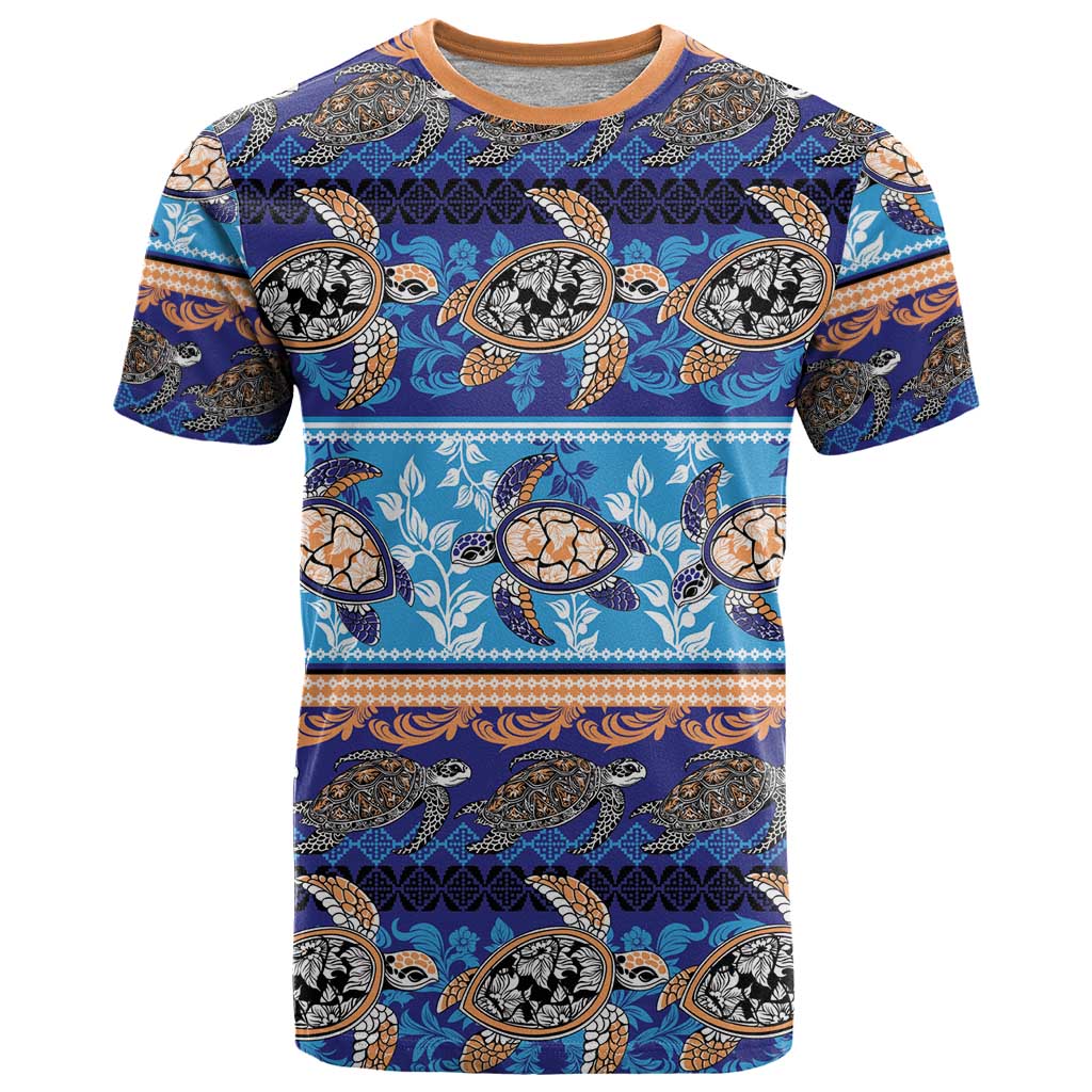 Hawaii Turtles Pattern Special Blue T Shirt - Polynesian Pride