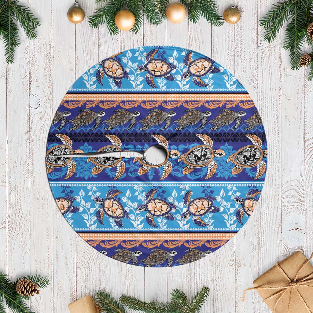 Hawaii Turtles Pattern Special Blue Tree Skirt - Polynesian Pride
