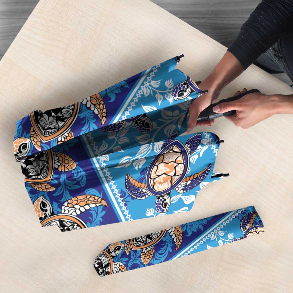 Hawaii Turtles Pattern Special Blue Umbrella - Polynesian Pride