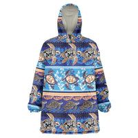 Hawaii Turtles Pattern Special Blue Wearable Blanket Hoodie LT01 One Size Blue - Polynesian Pride