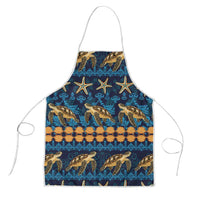 Hawaii Turtles Starfish Unique Pattern Apron LT01 Blue - Polynesian Pride