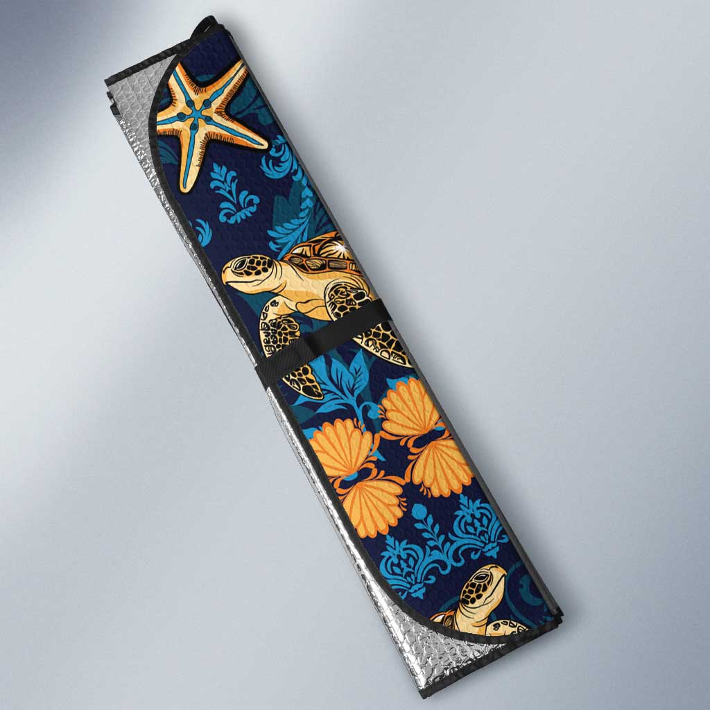 Hawaii Turtles Starfish Unique Pattern Auto Sun Shade LT01 - Polynesian Pride