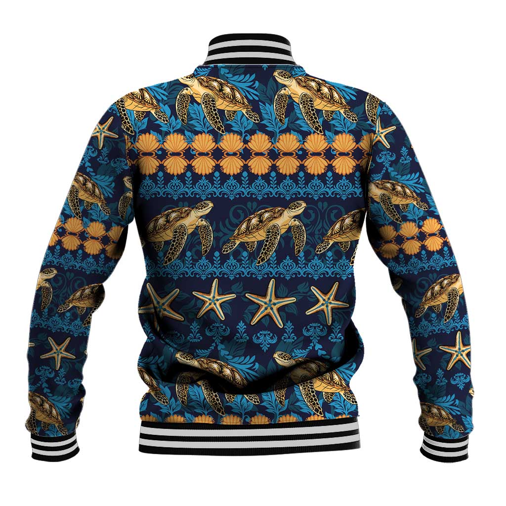 Hawaii Turtles Starfish Unique Pattern Baseball Jacket LT01 - Polynesian Pride