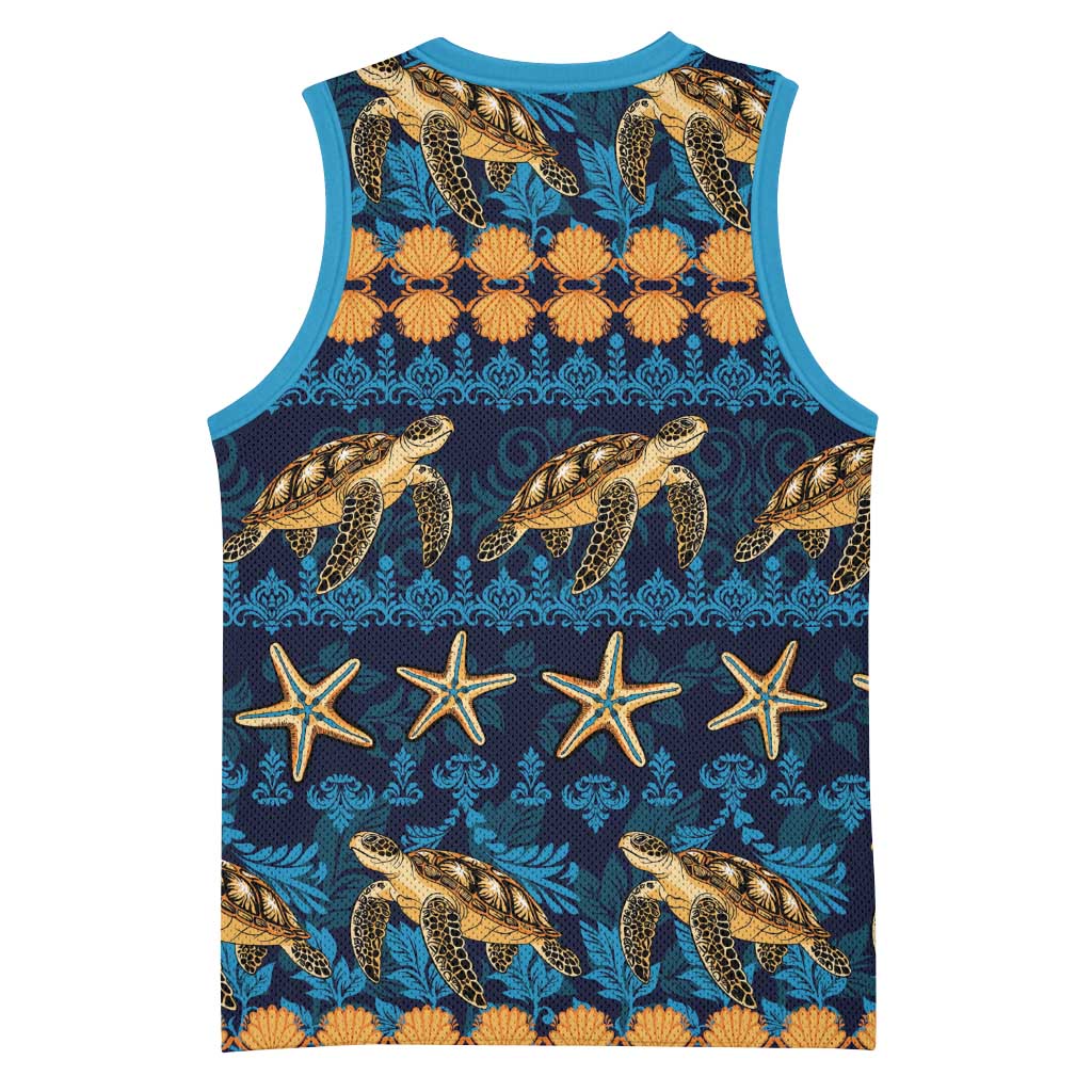 Hawaii Turtles Starfish Unique Pattern Basketball Jersey LT01 - Polynesian Pride