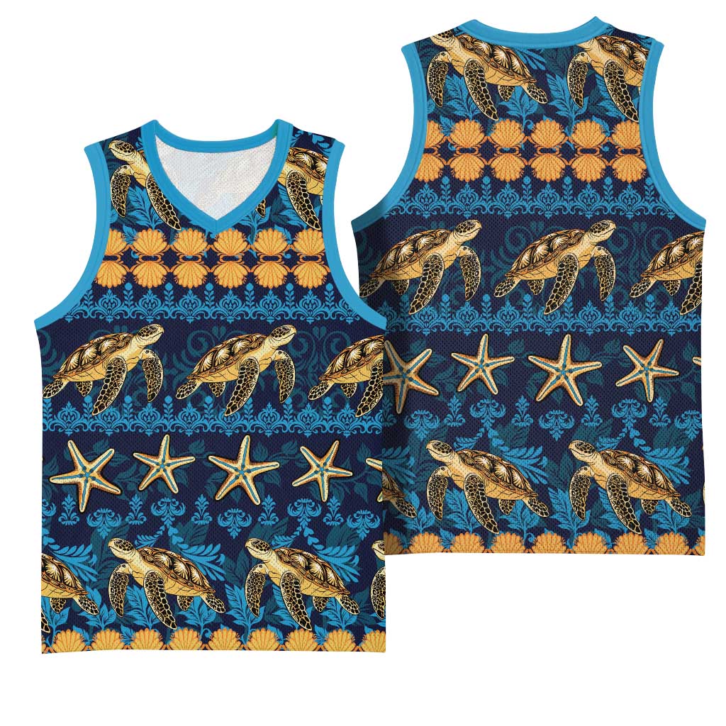 Hawaii Turtles Starfish Unique Pattern Basketball Jersey LT01 - Polynesian Pride
