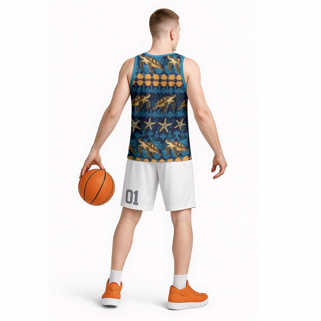 Hawaii Turtles Starfish Unique Pattern Basketball Jersey LT01 - Polynesian Pride