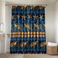 Hawaii Turtles Starfish Unique Pattern Bathroom Set LT01 Shower Curtain Only Blue - Polynesian Pride