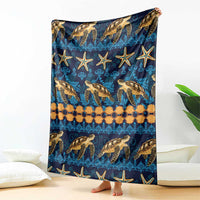 Hawaii Turtles Starfish Unique Pattern Blanket - Polynesian Pride