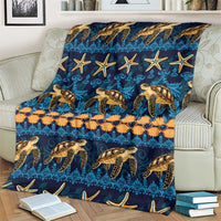 Hawaii Turtles Starfish Unique Pattern Blanket - Polynesian Pride