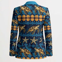 Hawaii Turtles Starfish Unique Pattern Blazer - Polynesian Pride