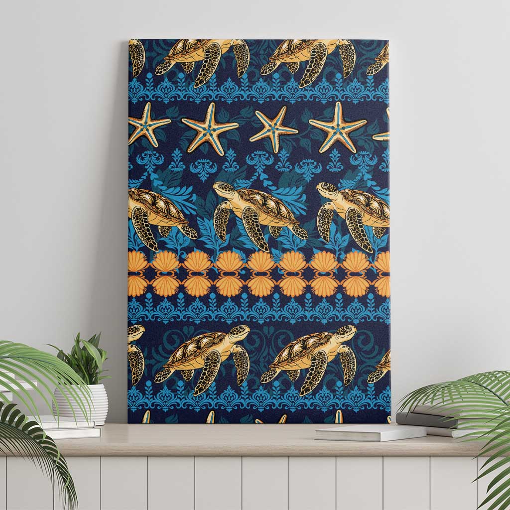 Hawaii Turtles Starfish Unique Pattern Canvas Wall Art LT01 - Polynesian Pride
