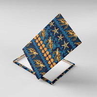 Hawaii Turtles Starfish Unique Pattern Canvas Wall Art LT01 With Frame Blue - Polynesian Pride