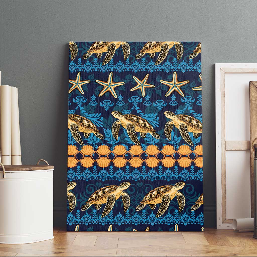 Hawaii Turtles Starfish Unique Pattern Canvas Wall Art LT01 - Polynesian Pride