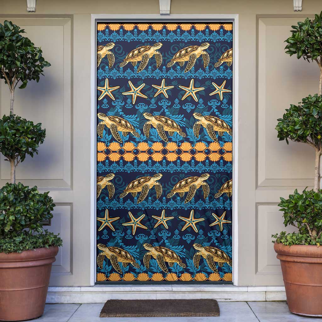 Hawaii Turtles Starfish Unique Pattern Door Cover LT01 Blue - Polynesian Pride