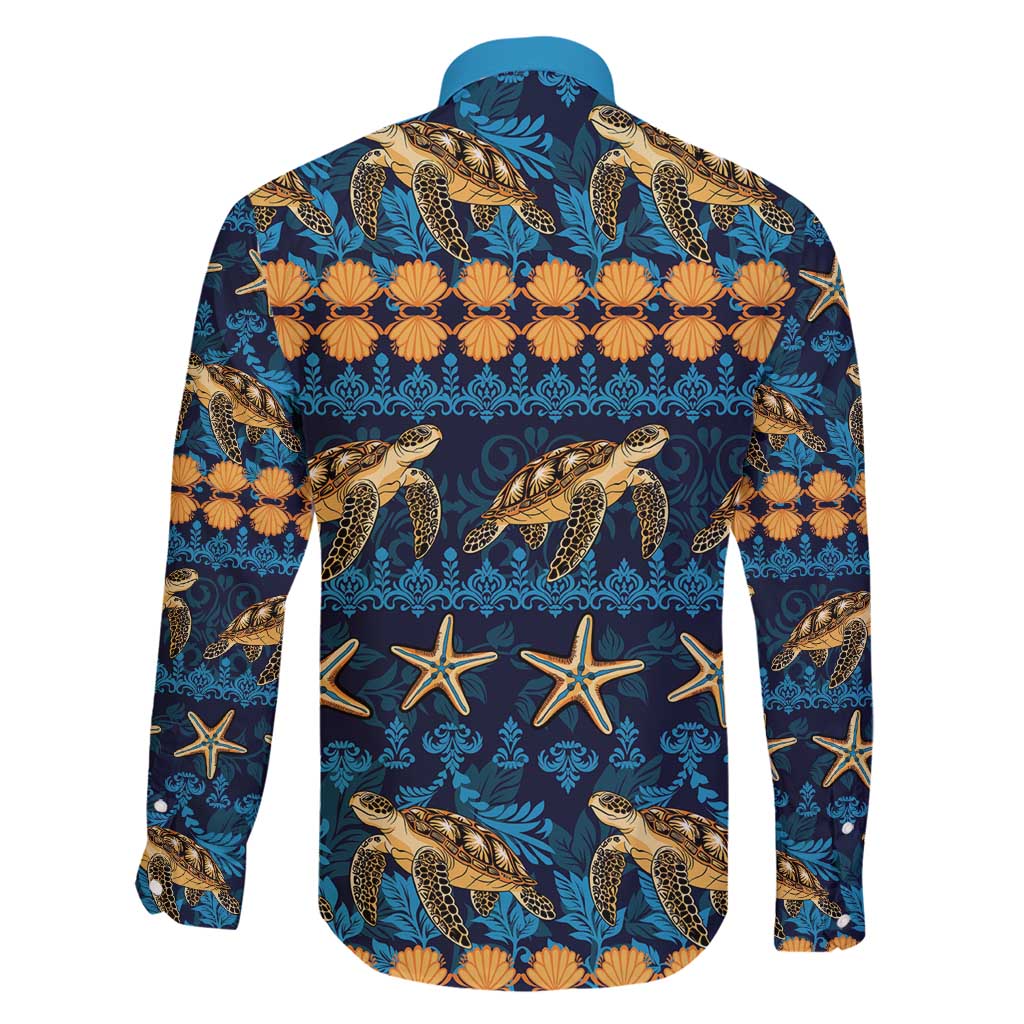 Hawaii Turtles Starfish Unique Pattern Family Matching Puletasi and Hawaiian Shirt LT01 - Polynesian Pride