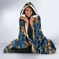 Hawaii Turtles Starfish Unique Pattern Hooded Blanket - Polynesian Pride