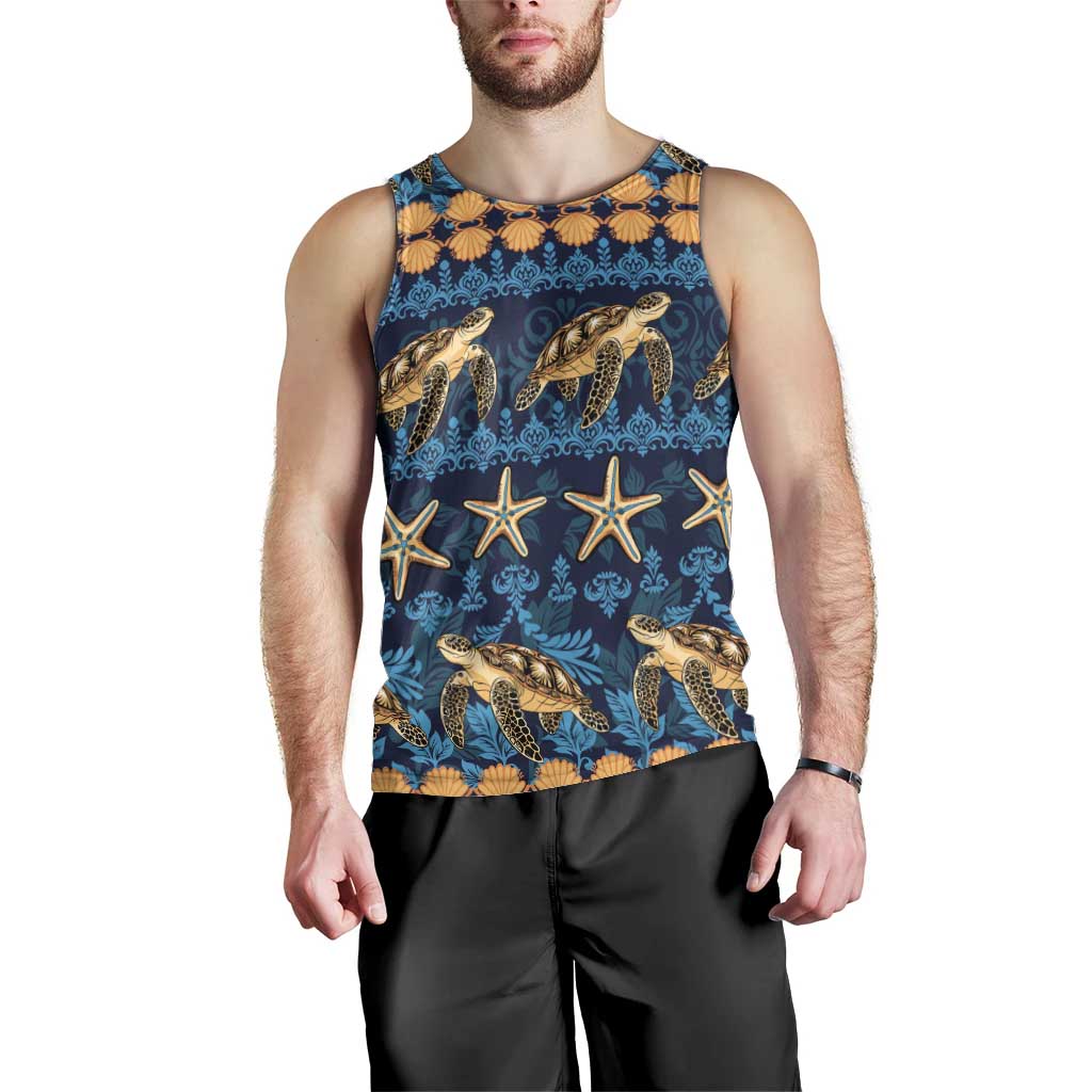 Hawaii Turtles Starfish Unique Pattern Men Tank Top LT01 - Polynesian Pride