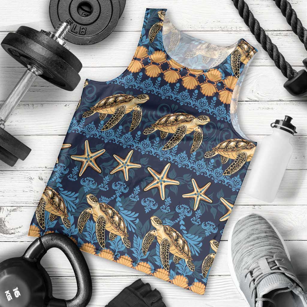 Hawaii Turtles Starfish Unique Pattern Men Tank Top LT01 - Polynesian Pride