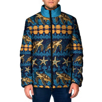 Hawaii Turtles Starfish Unique Pattern Padded Jacket LT01 Men Blue - Polynesian Pride