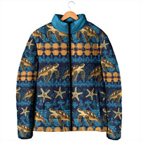 Hawaii Turtles Starfish Unique Pattern Padded Jacket LT01 - Polynesian Pride