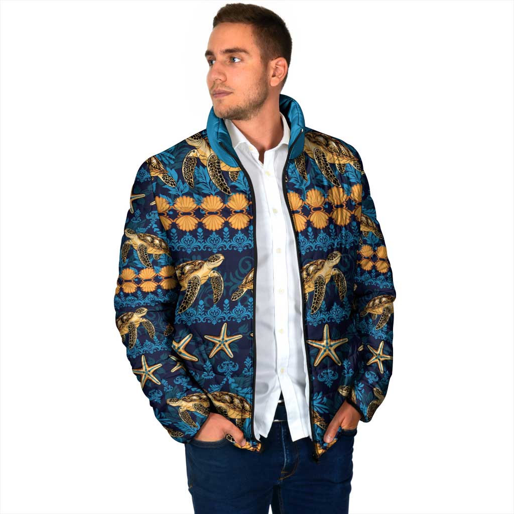 Hawaii Turtles Starfish Unique Pattern Padded Jacket LT01 - Polynesian Pride