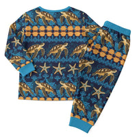 Hawaii Turtles Starfish Unique Pattern Christmas Pajama Set LT01 - Polynesian Pride