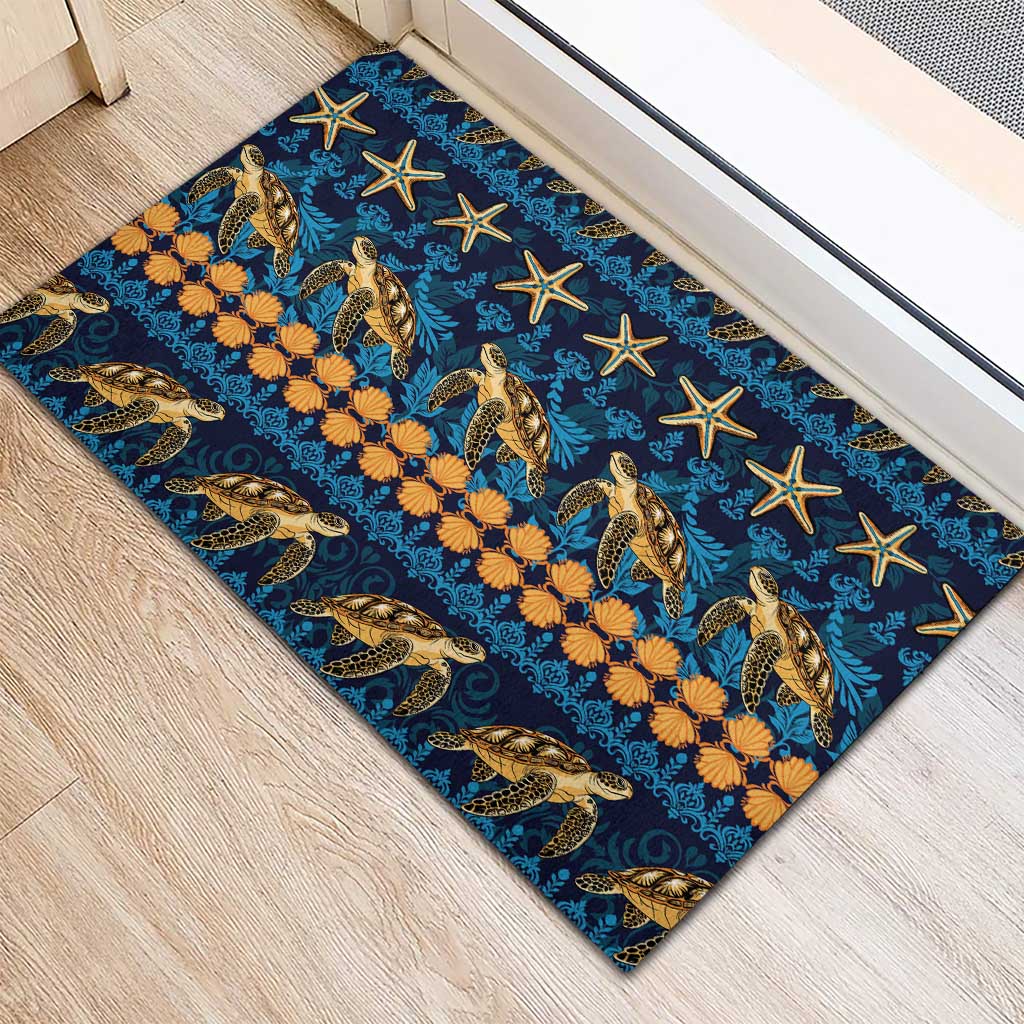 Hawaii Turtles Starfish Unique Pattern Rubber Doormat LT01 - Polynesian Pride