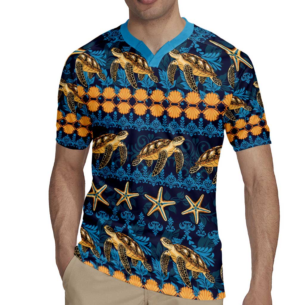 Hawaii Turtles Starfish Unique Pattern Rugby Jersey LT01 - Polynesian Pride
