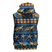 Hawaii Turtles Starfish Unique Pattern Sleeveless Hoodie - Polynesian Pride