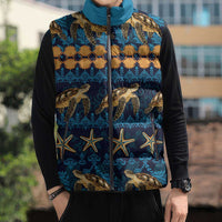 Hawaii Turtles Starfish Unique Pattern Sleeveless Puffer Jacket LT01 - Polynesian Pride