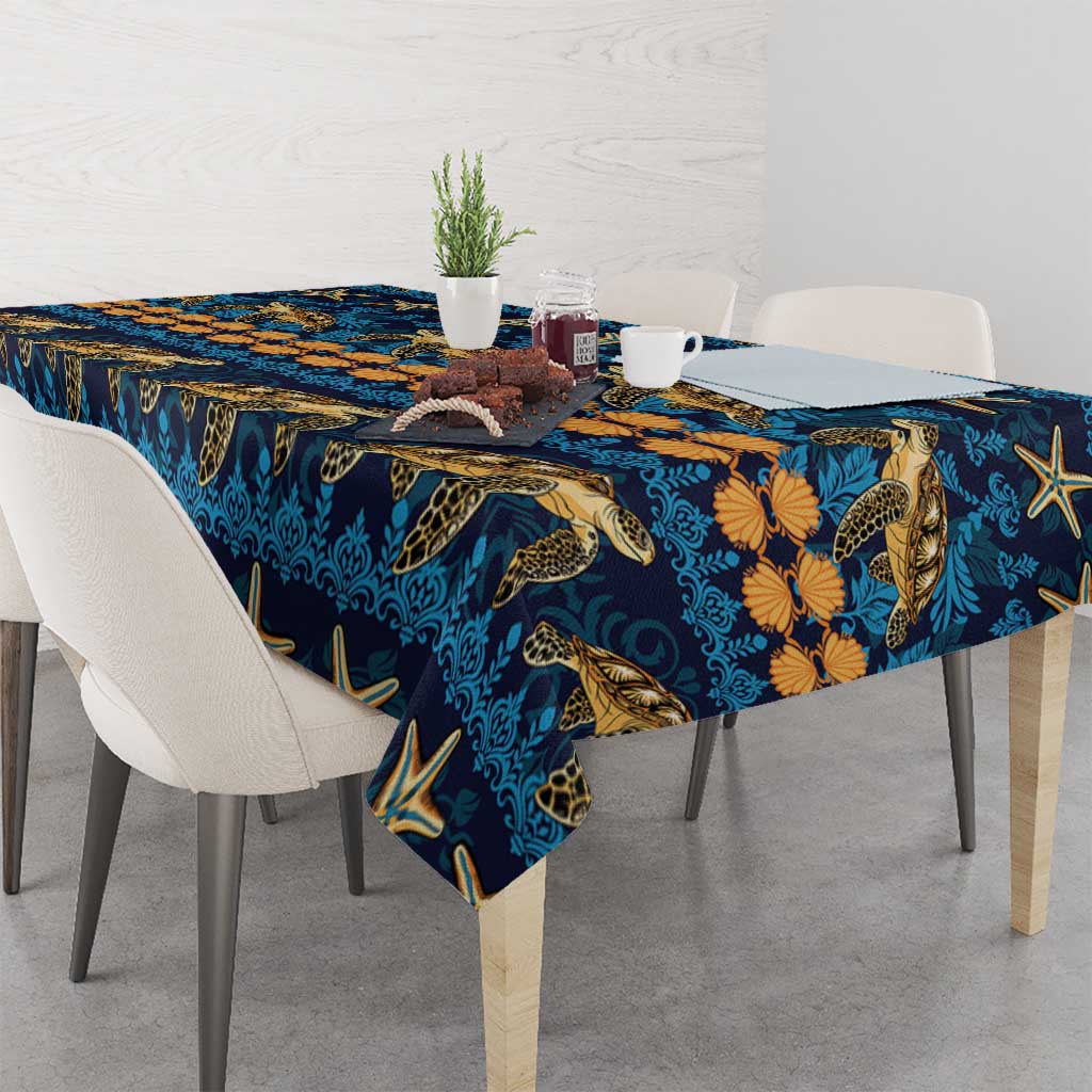 Hawaii Turtles Starfish Unique Pattern Tablecloth LT01 - Polynesian Pride