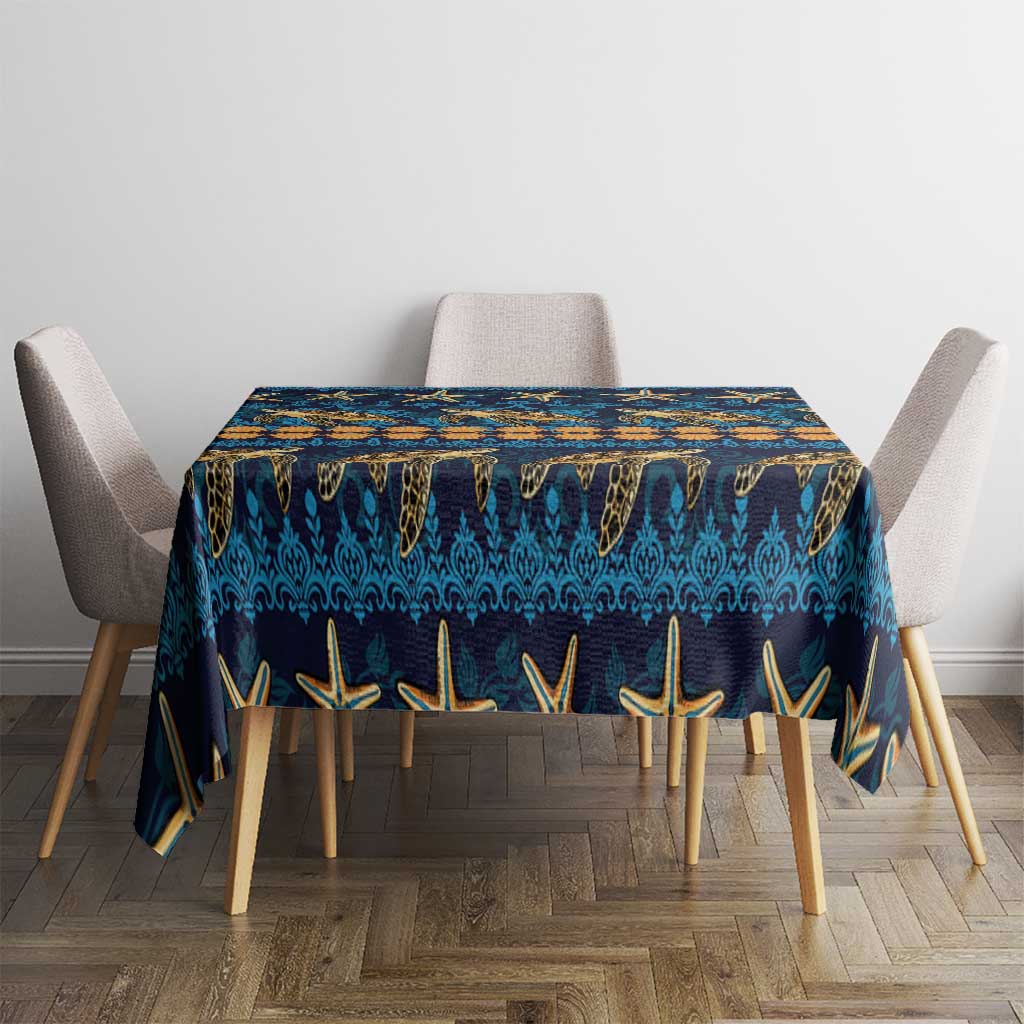 Hawaii Turtles Starfish Unique Pattern Tablecloth LT01 - Polynesian Pride