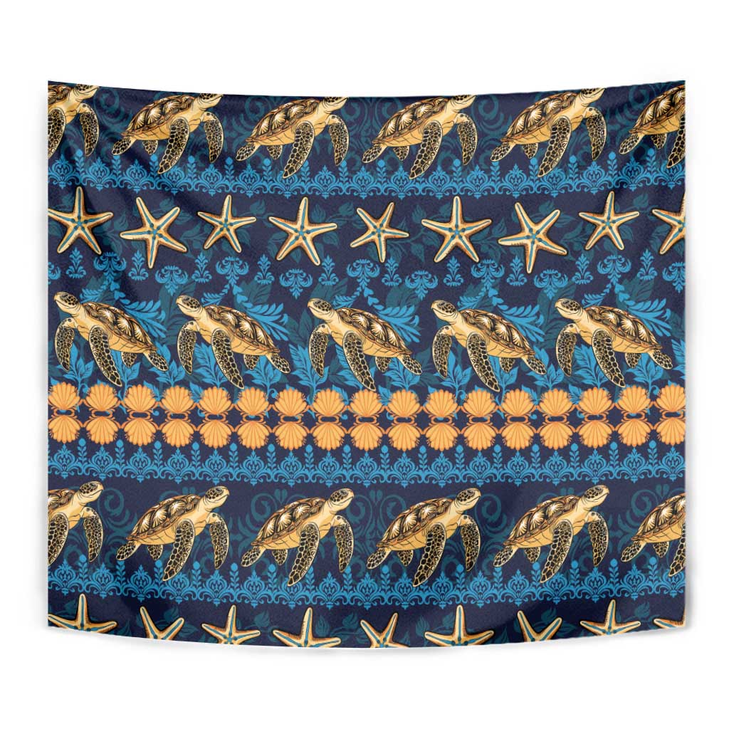 Hawaii Turtles Starfish Unique Pattern Tapestry - Polynesian Pride