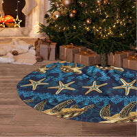 Hawaii Turtles Starfish Unique Pattern Tree Skirt - Polynesian Pride