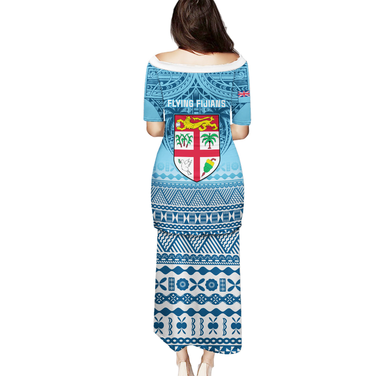 Fiji Rugby Family Matching Puletasi Dress and Hawaiian Shirt Fijian Go 2023 World Cup LT01 - Polynesian Pride