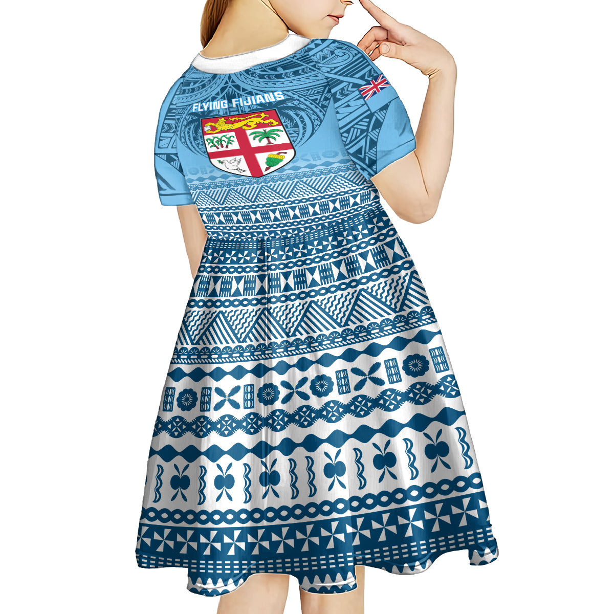 Fiji Rugby Kid Short Sleeve Dress Fijian Go 2023 World Cup LT01 - Polynesian Pride