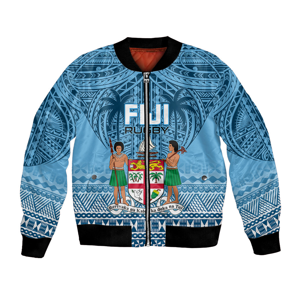Custom Fiji Rugby Bomber Jacket Fijian Go 2023 World Cup LT01 Unisex Blue - Polynesian Pride